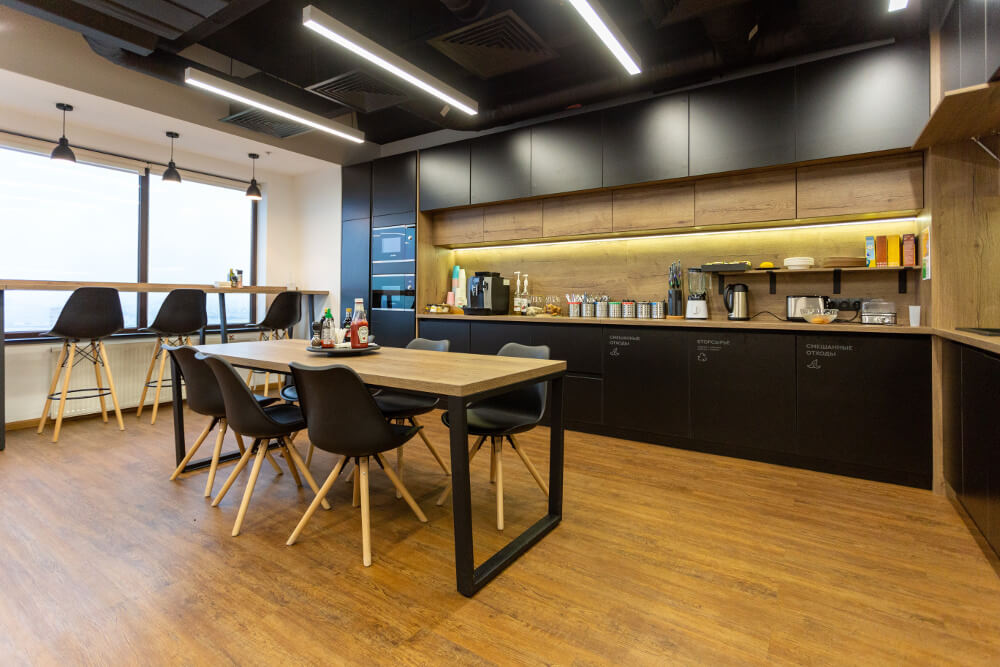 a fully-equipped kitchen - employee breakroom idea