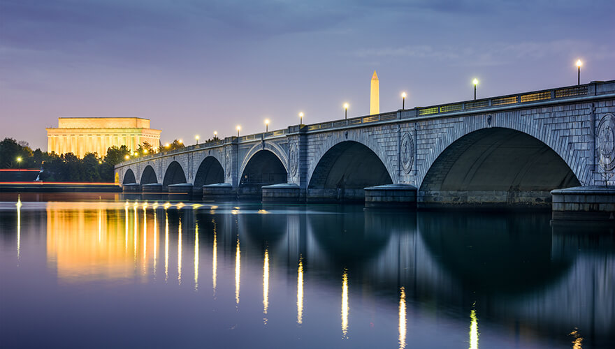 Bridge over water in Washington DC