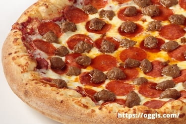 Oggi's pepperoni with Italian sausage pizza