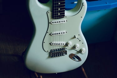 White Fender Guitar