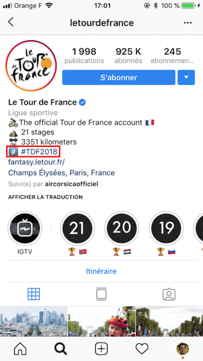 Instagram Hashtag Dédié