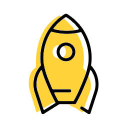 an icon of a small rocket flying upwards