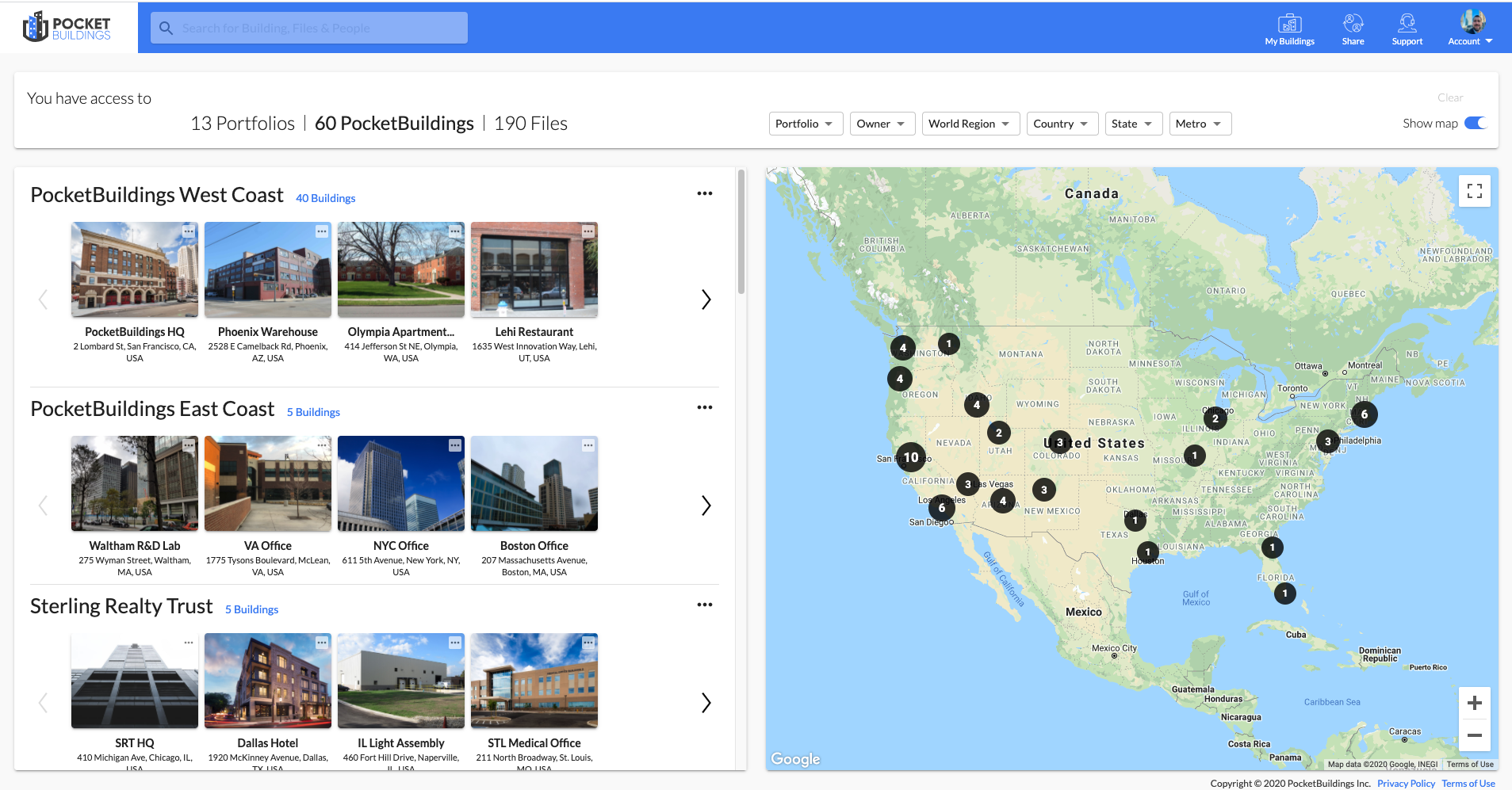 PocketBuildings Smart Buildings Dashboard