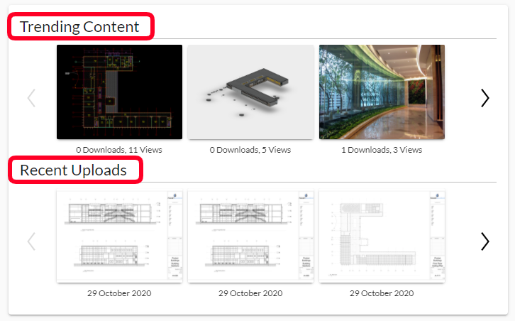 Track Trending Building Content & Recent Uploads
