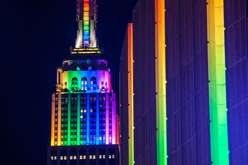 File:Empire State Building and Madison Square Garden in Rainbow Colors for Gay Pride 2015 (18642006144).jpg