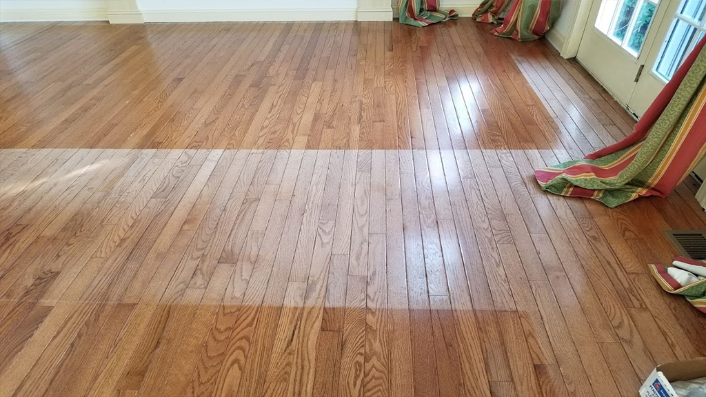 Sun related hard wood floor damage