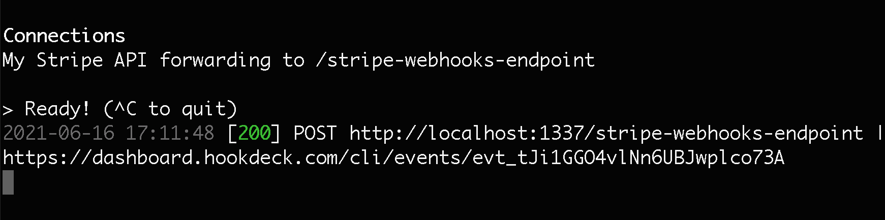 Hookdeck CLI webhook receive