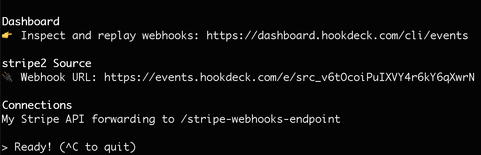 hookdeck cli ready