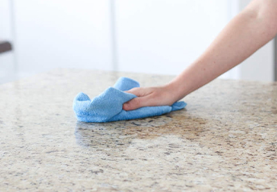 Cleaning a stone countertop