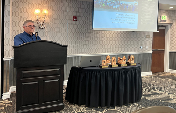 Marion Young presenting at the SUHBA Annual Awards luncheon.