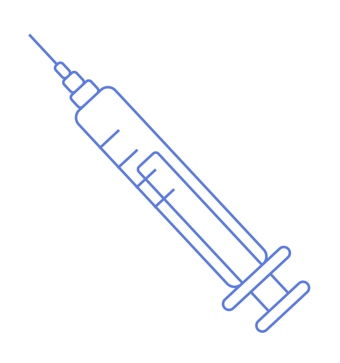 Seringa com agulha ilustra contraceptivo hormonal injetável