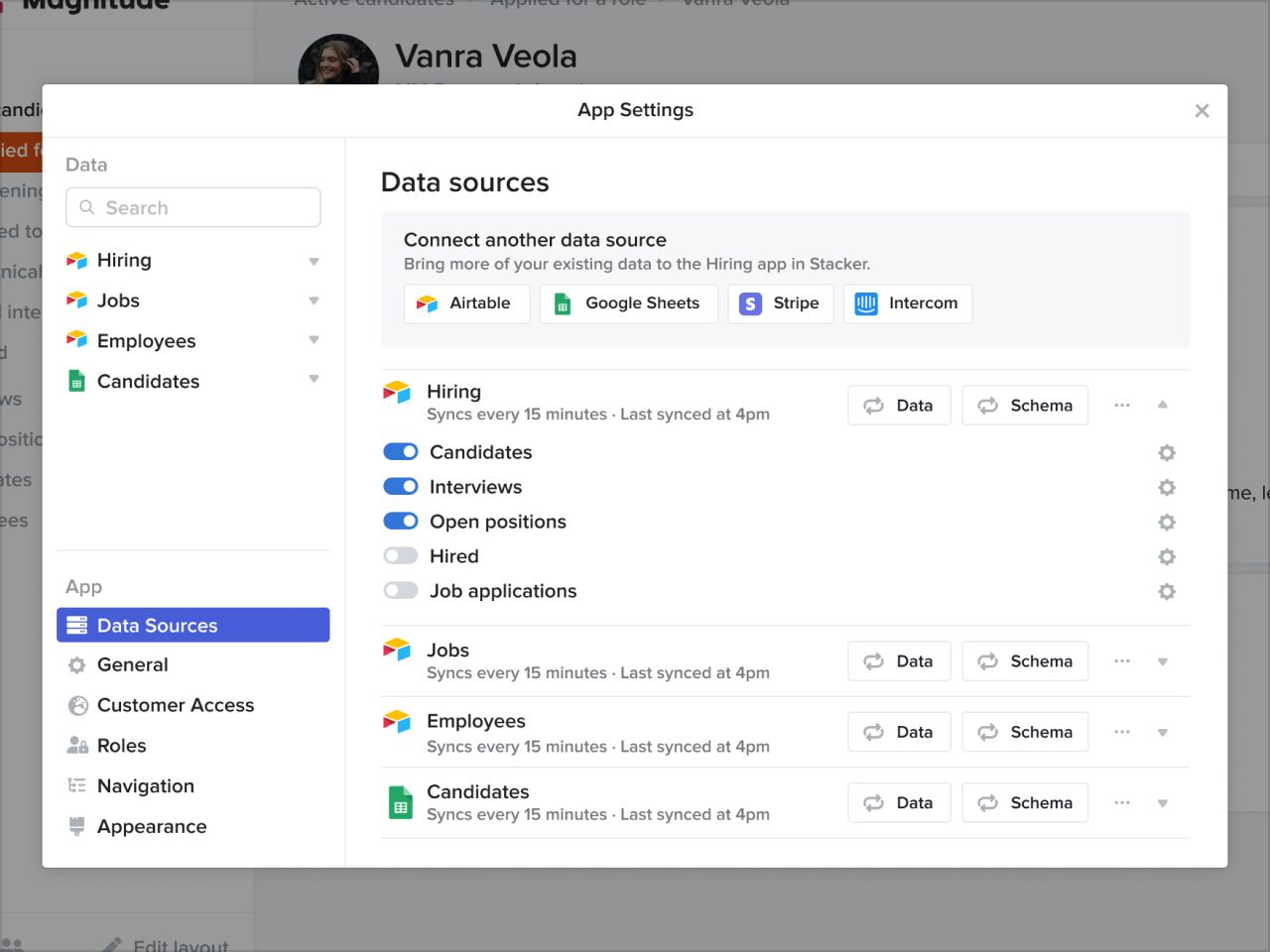 Stacker data sources