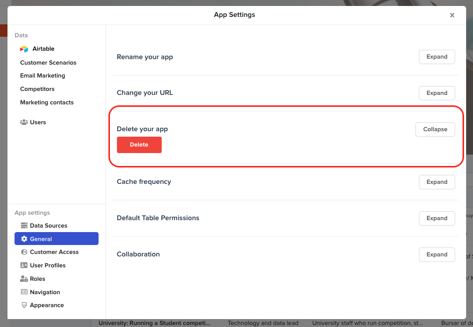 How to delete your Stacker app