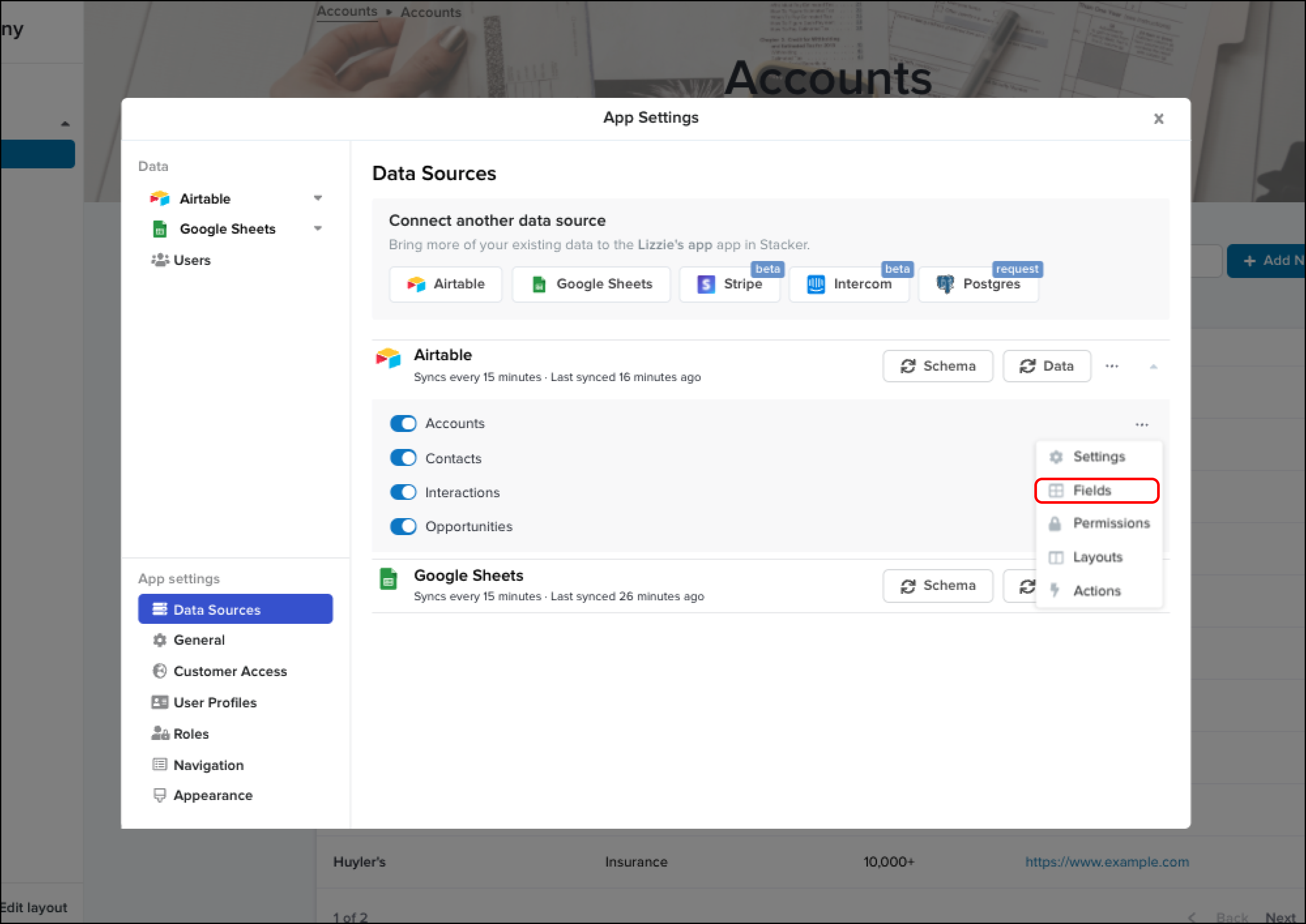 Data Sources in Stacker
