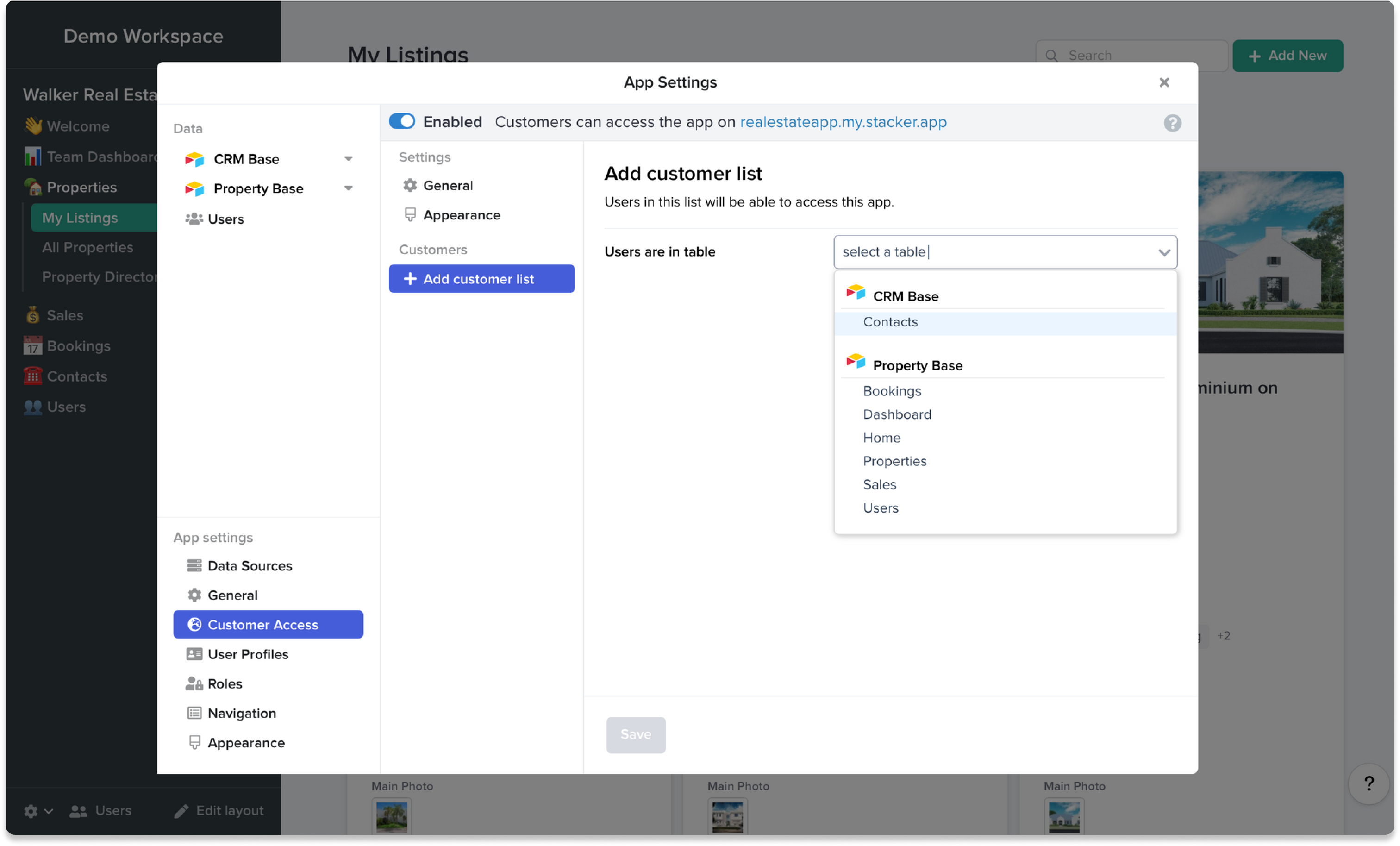 Adding a customer list in Stacker