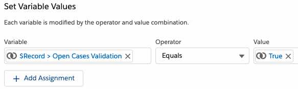 set up path and configure assignment element in the flow