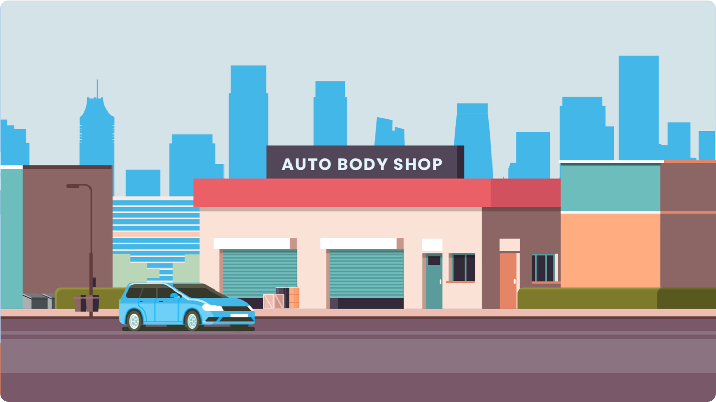 Auto body shop illustration