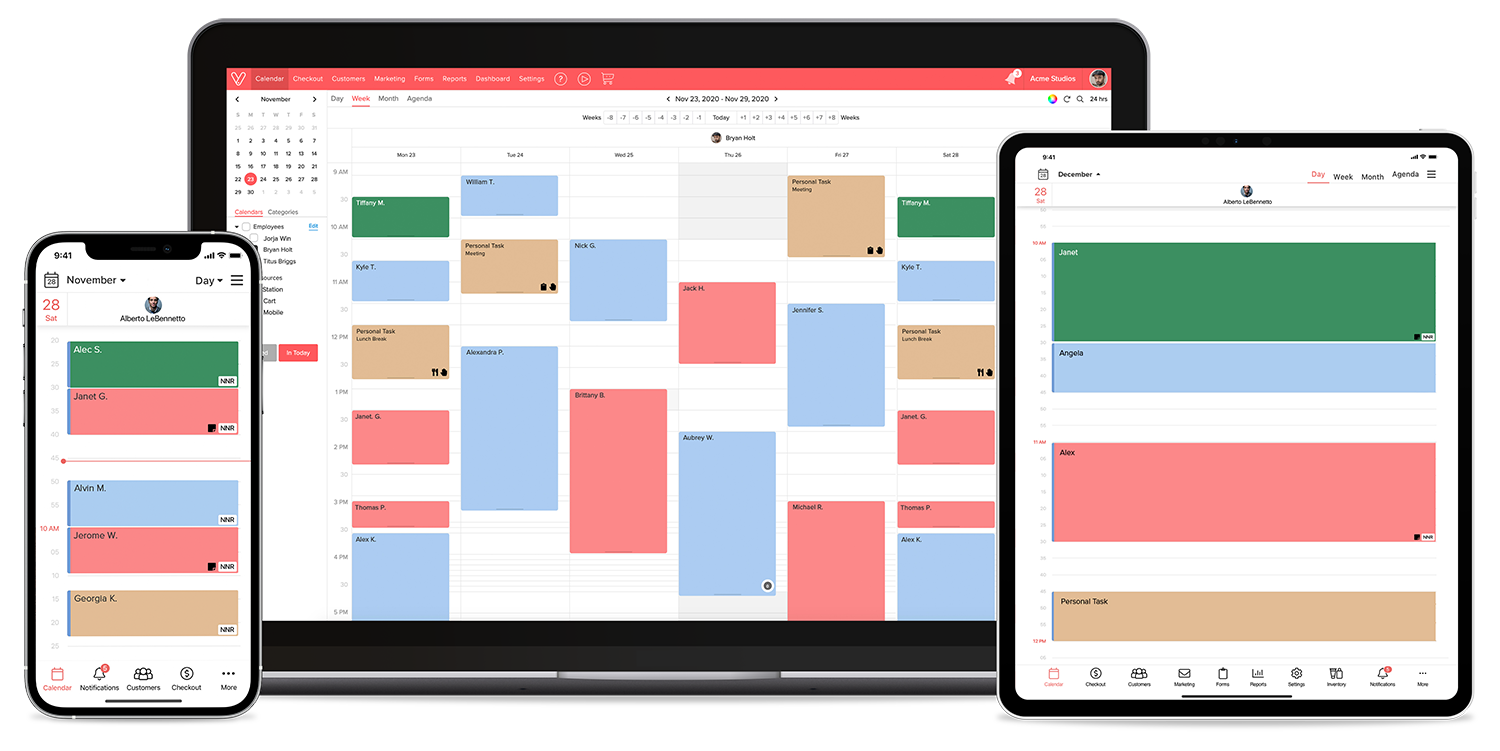 management tools for class and appointment scheduling