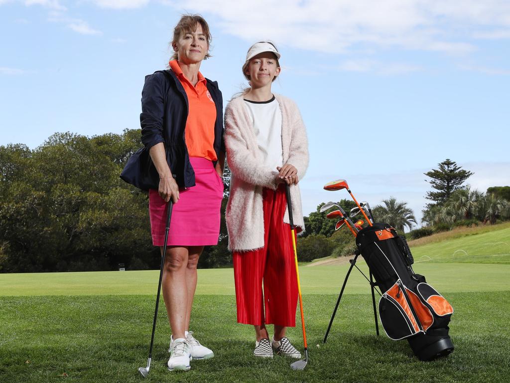 Golfers Louise Kendall and her daughter Harriet Kendall, 12, choose to play at Moore Park Golf Course because it is more accommodating. Picture: Richard Dobson