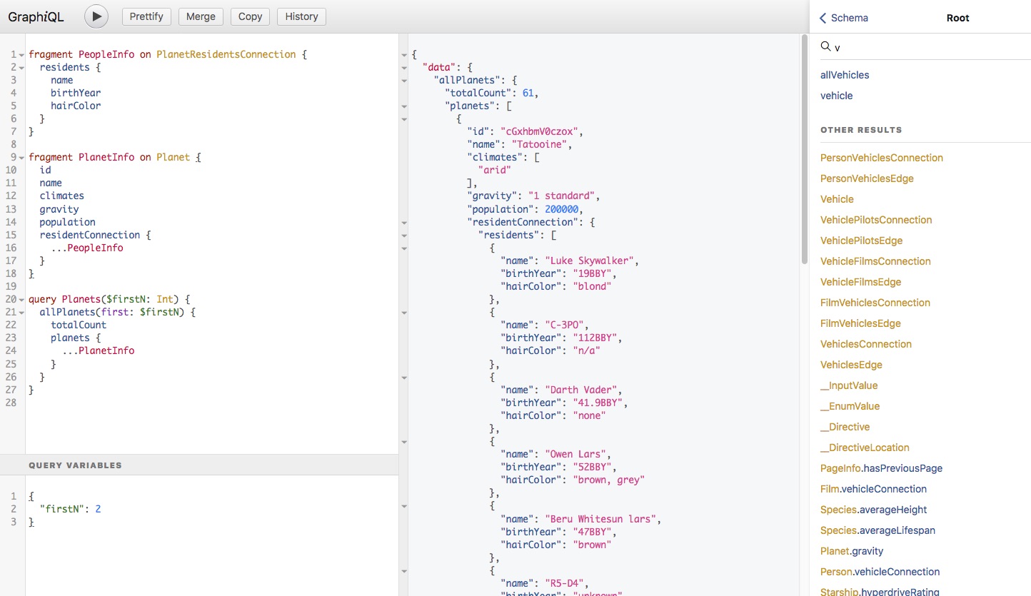 The GraphiQL IDE