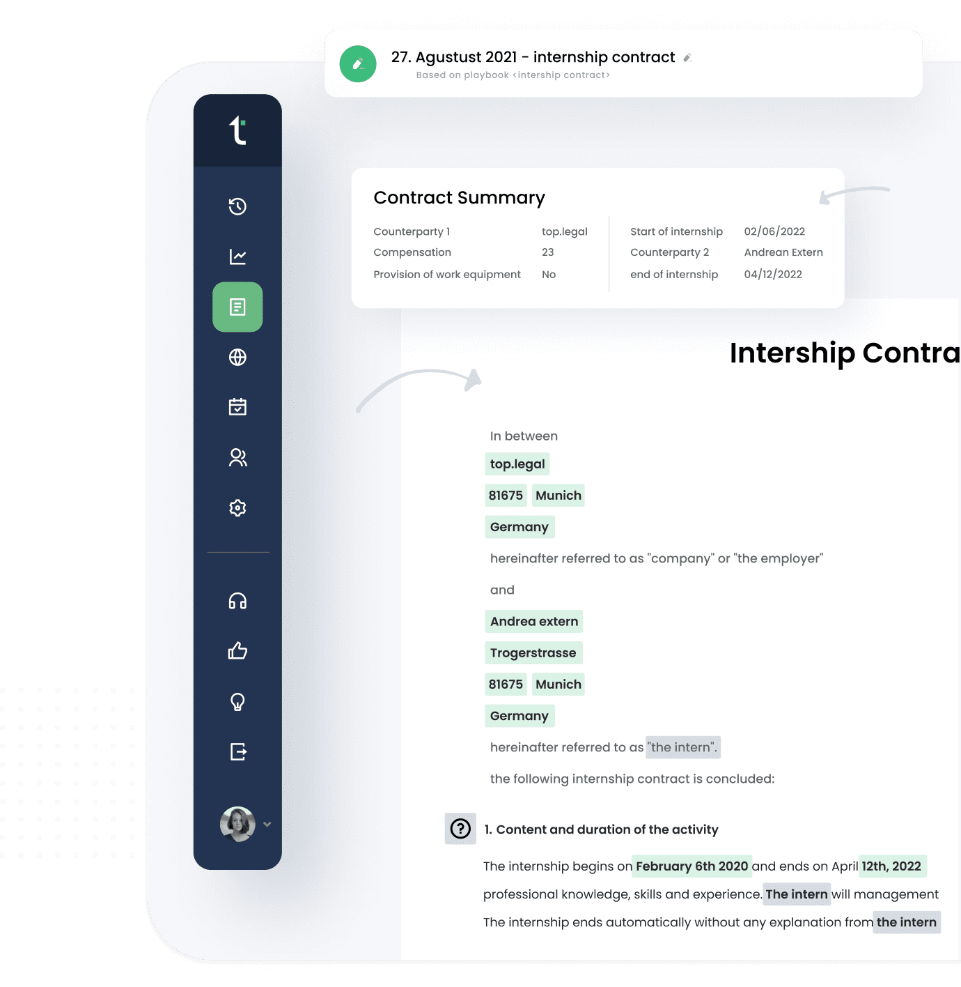Illustration of the contract automation tool