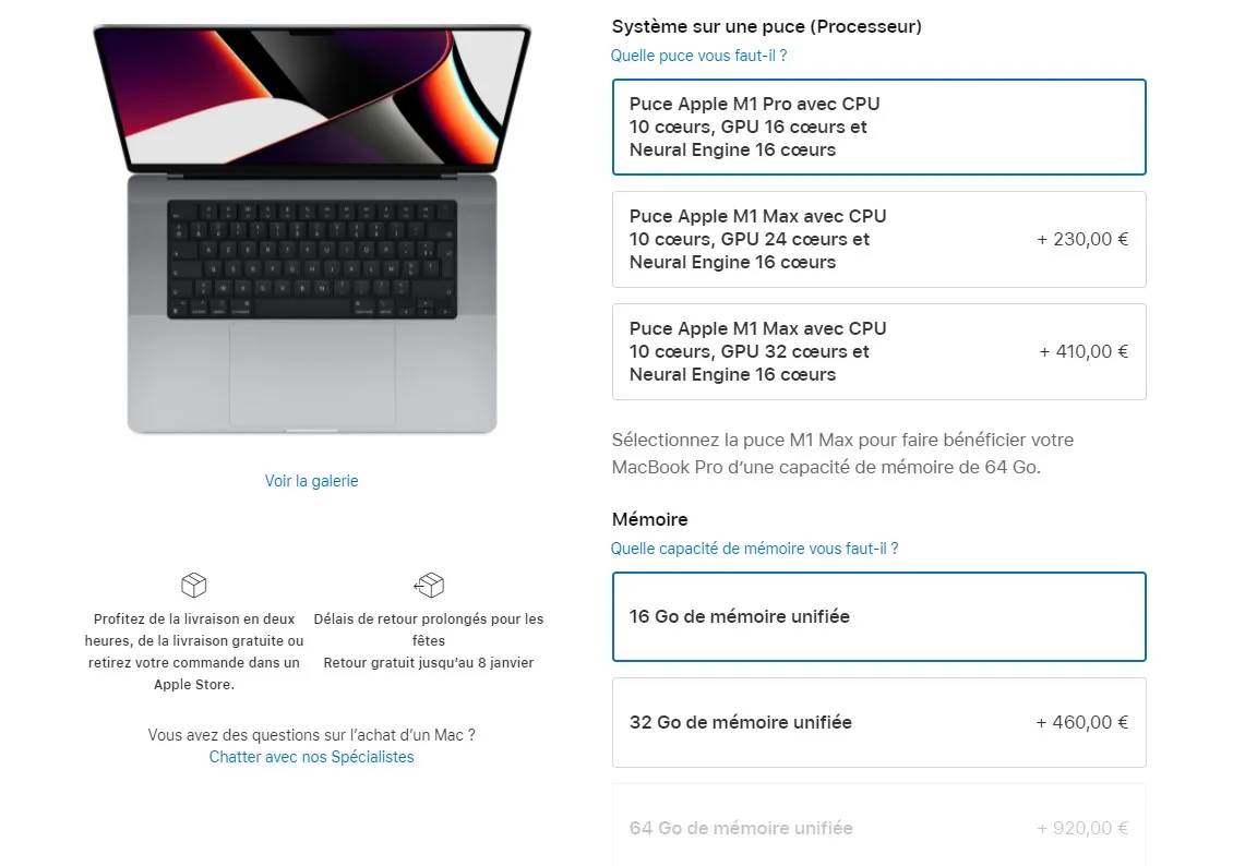 Exemple de fatigue décisionnelle sur un site e-commerce