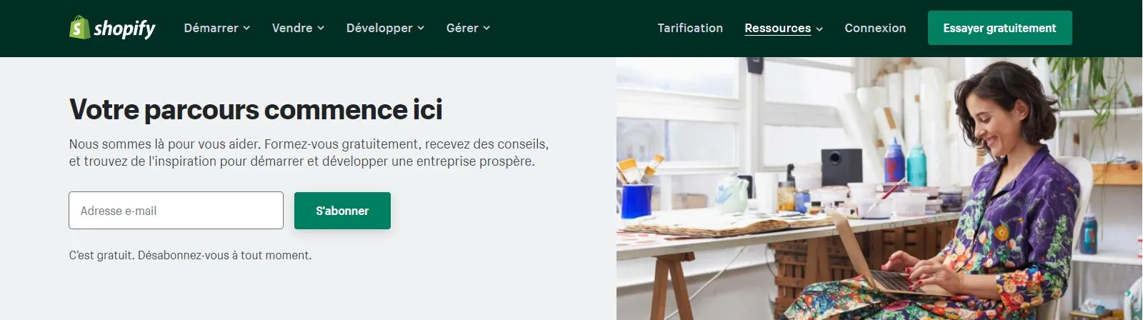Exemple d'effet de dotation avec les ressources gratuites de Shopify