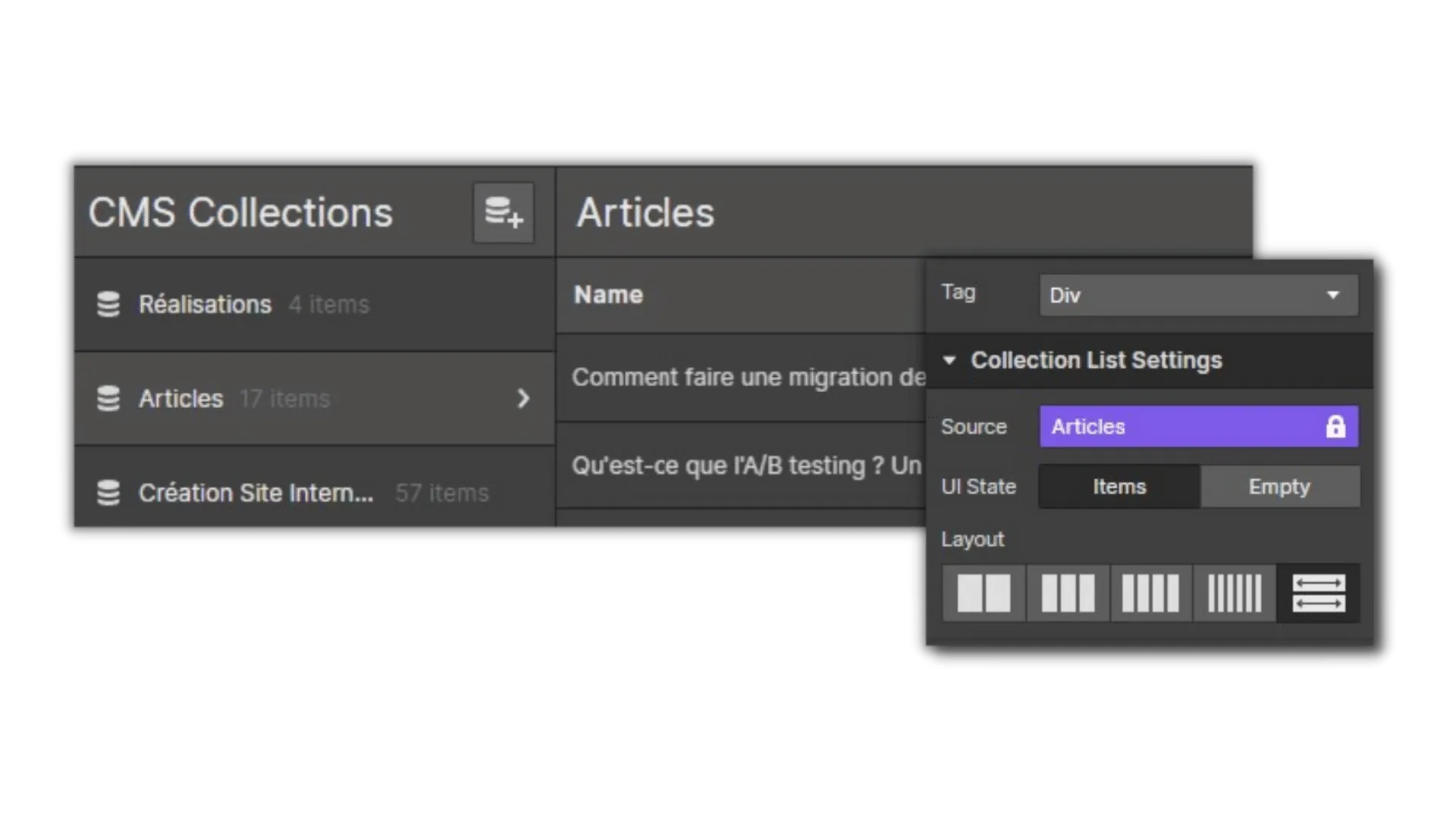 Création de site web Webflow CMS
