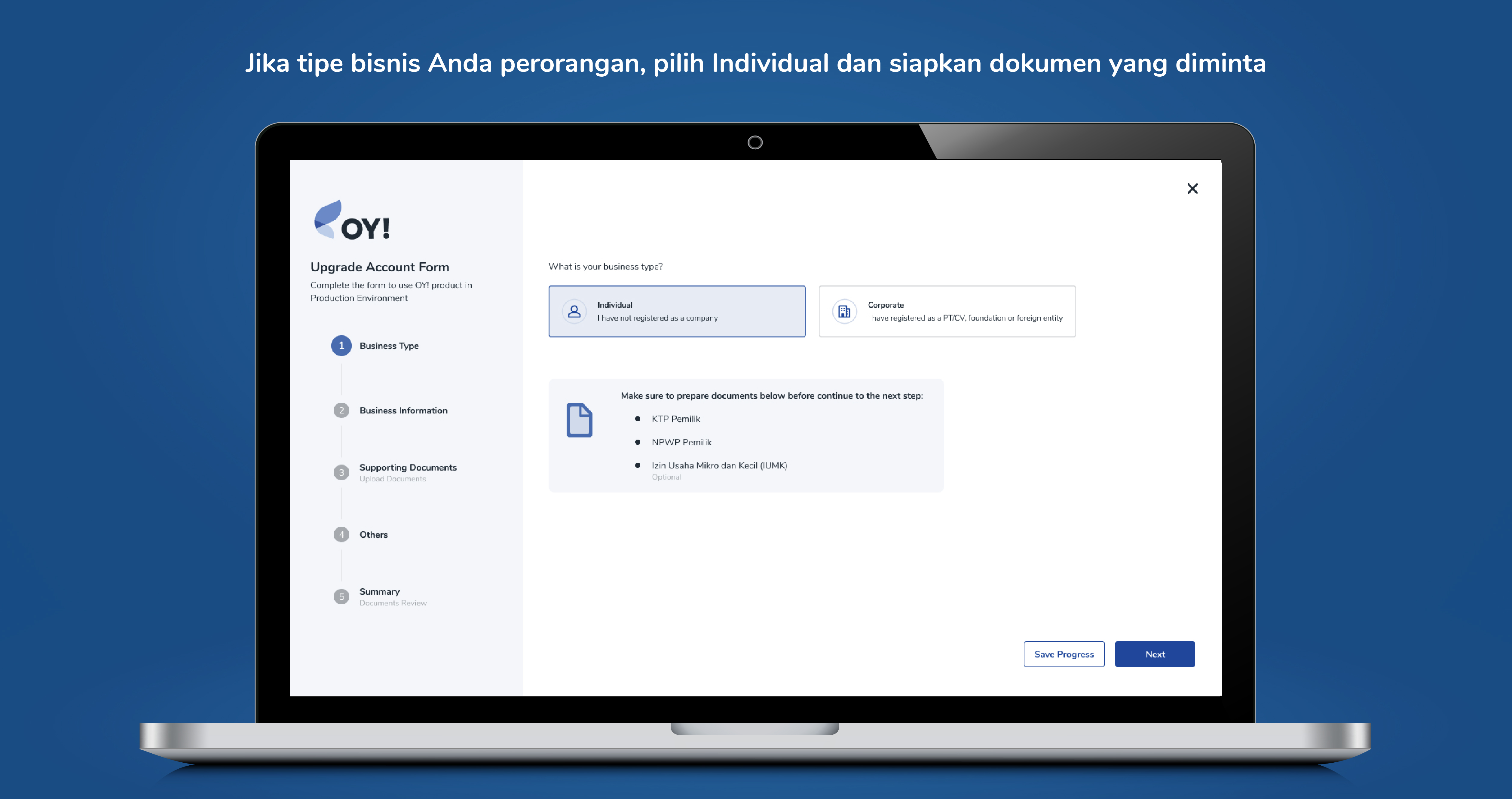 Mudahnya upgrade account di OY! Bisnis
