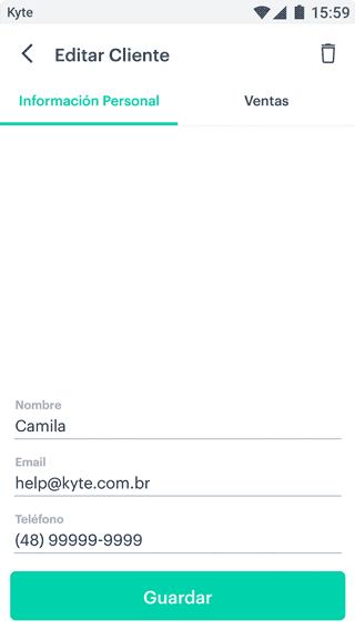 compras de cliente en Kyte