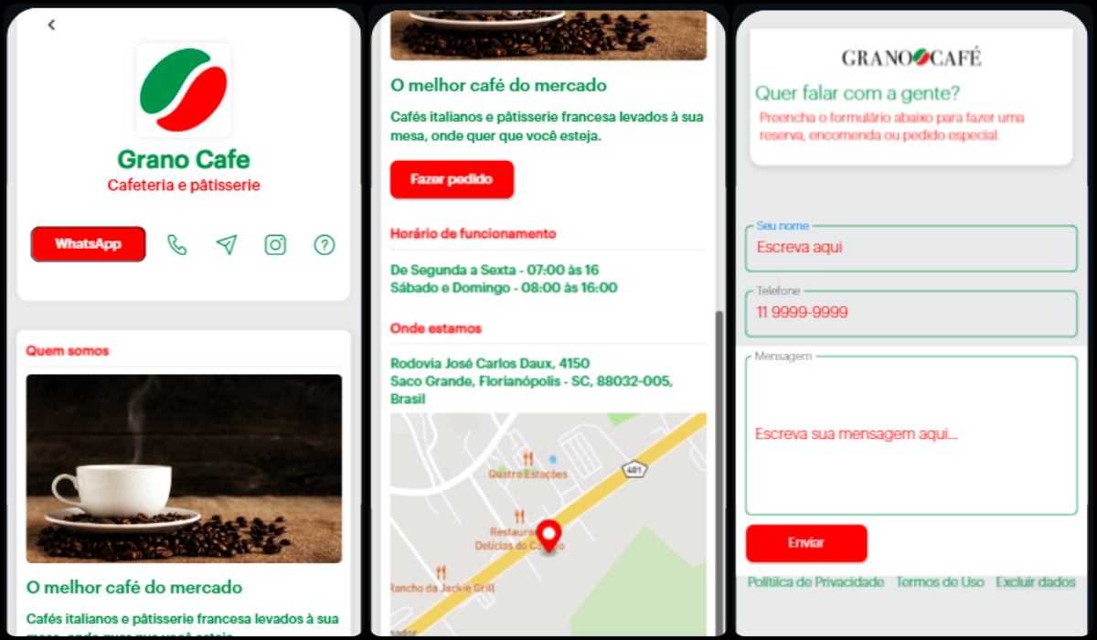 Capturas de pantalla de demonstración de la app de marca creada por Kyte.