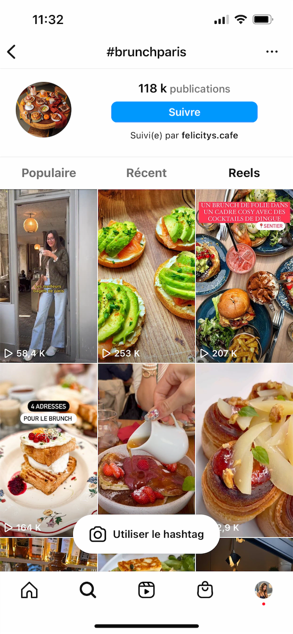 reels instagram brunch paris