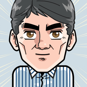 Avatar: Shows a team member in comic style