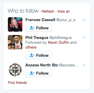 Twitter who to follow box
