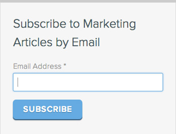 Email newsletter online form from Hubspot