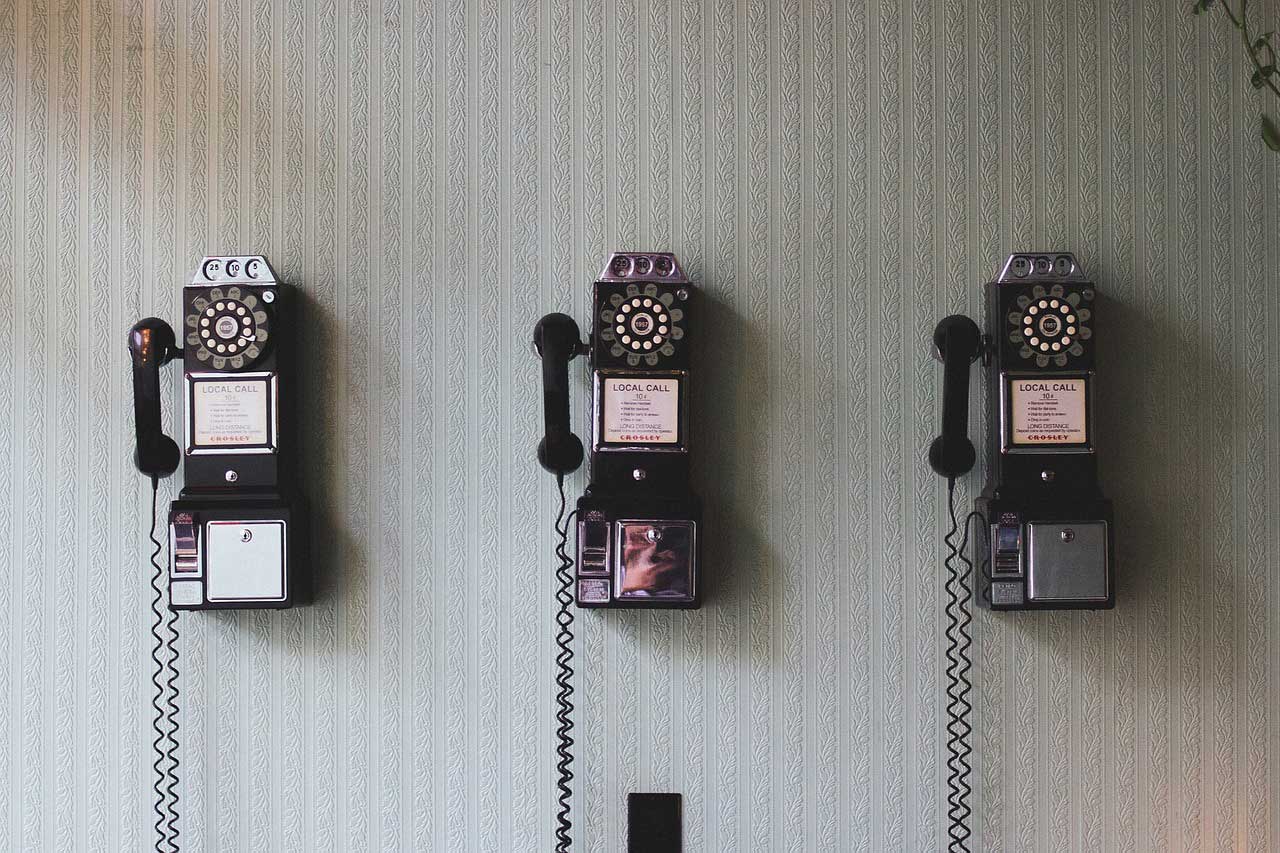 Telephones on wall