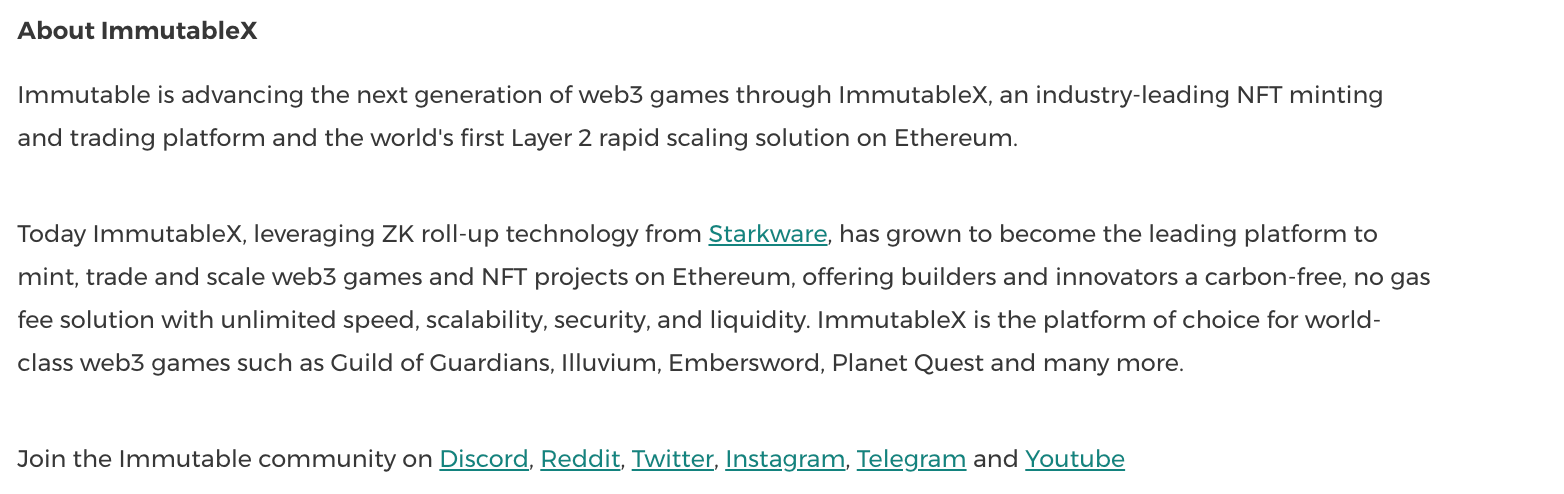 Boilerplate example in a crypto press release
