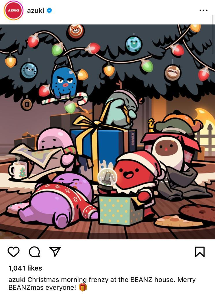Digital art shared by NFT collection Azuki on their Instagram