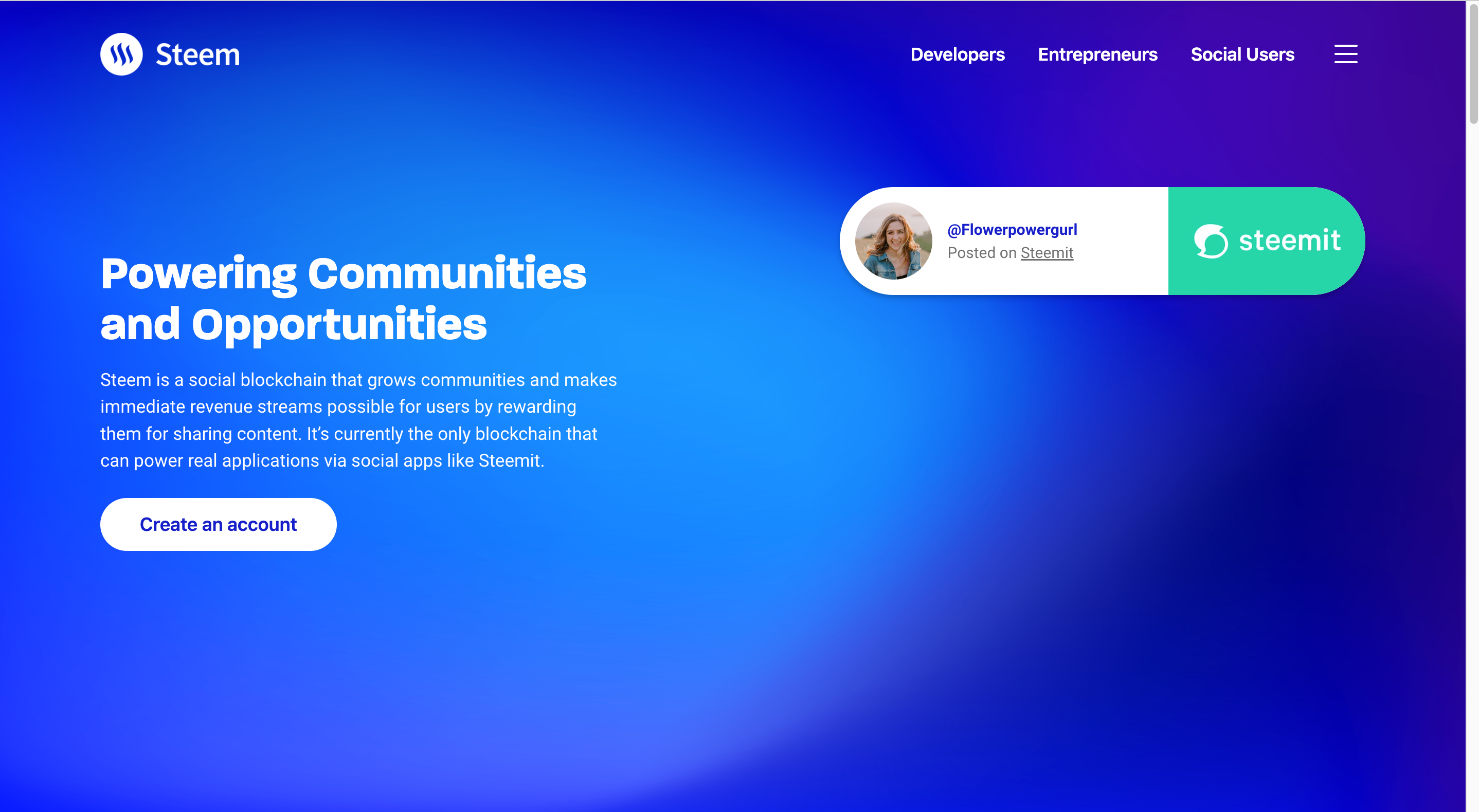 decentralized social network steem