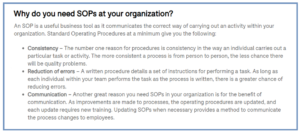 Why do you need SOPs at your Organization?