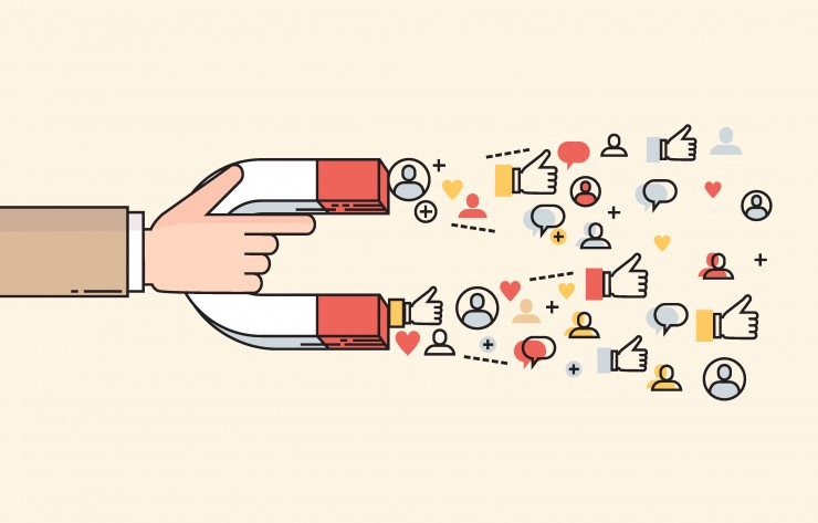 Magnet attracting social shares, likes, traffic, and likes