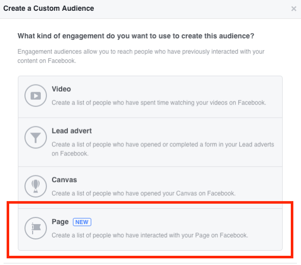 Image result for page engagement custom audiences