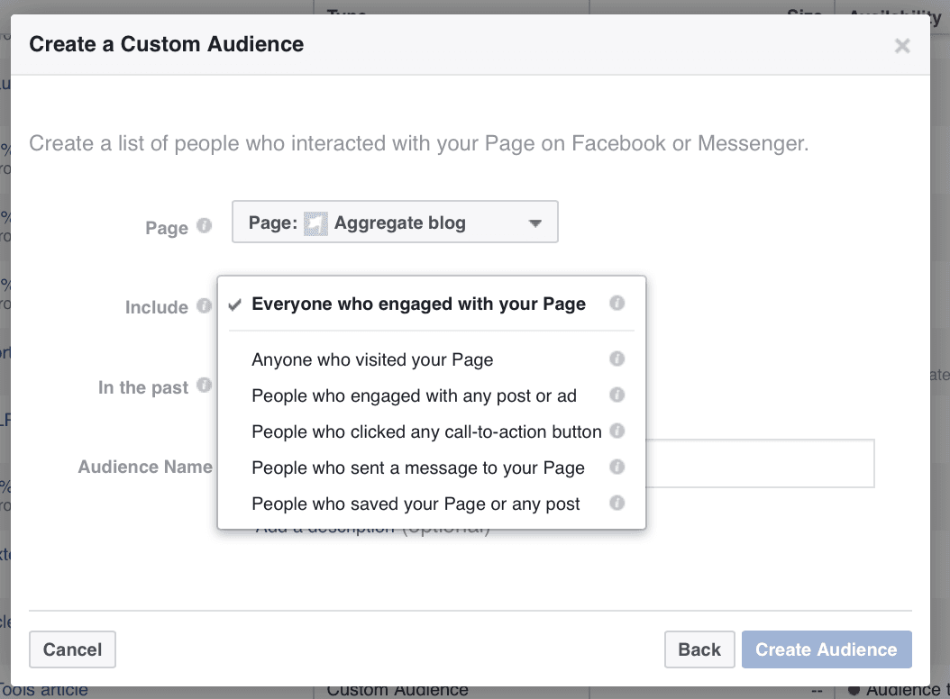 Image result for create new audience facebook