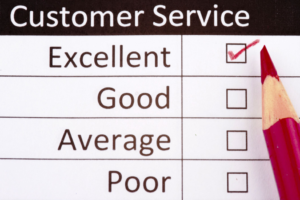 Customer service survey example - "Excellent" is checked off