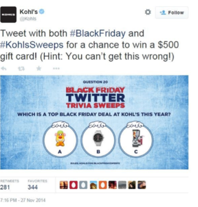 Kohl's Black Friday Tweet