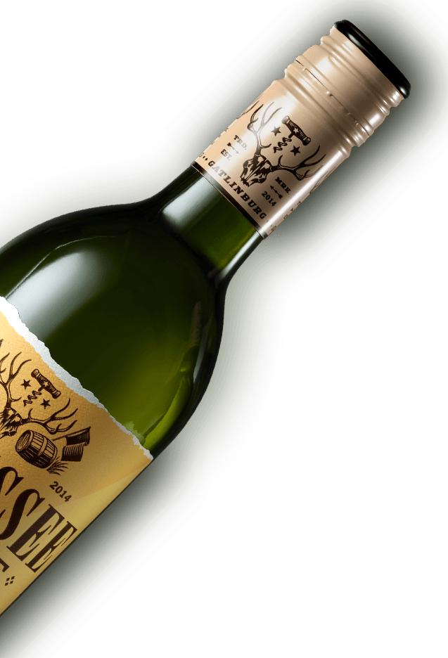Tennessee Homemade Wines Proper Peach Wine - top half of bottle