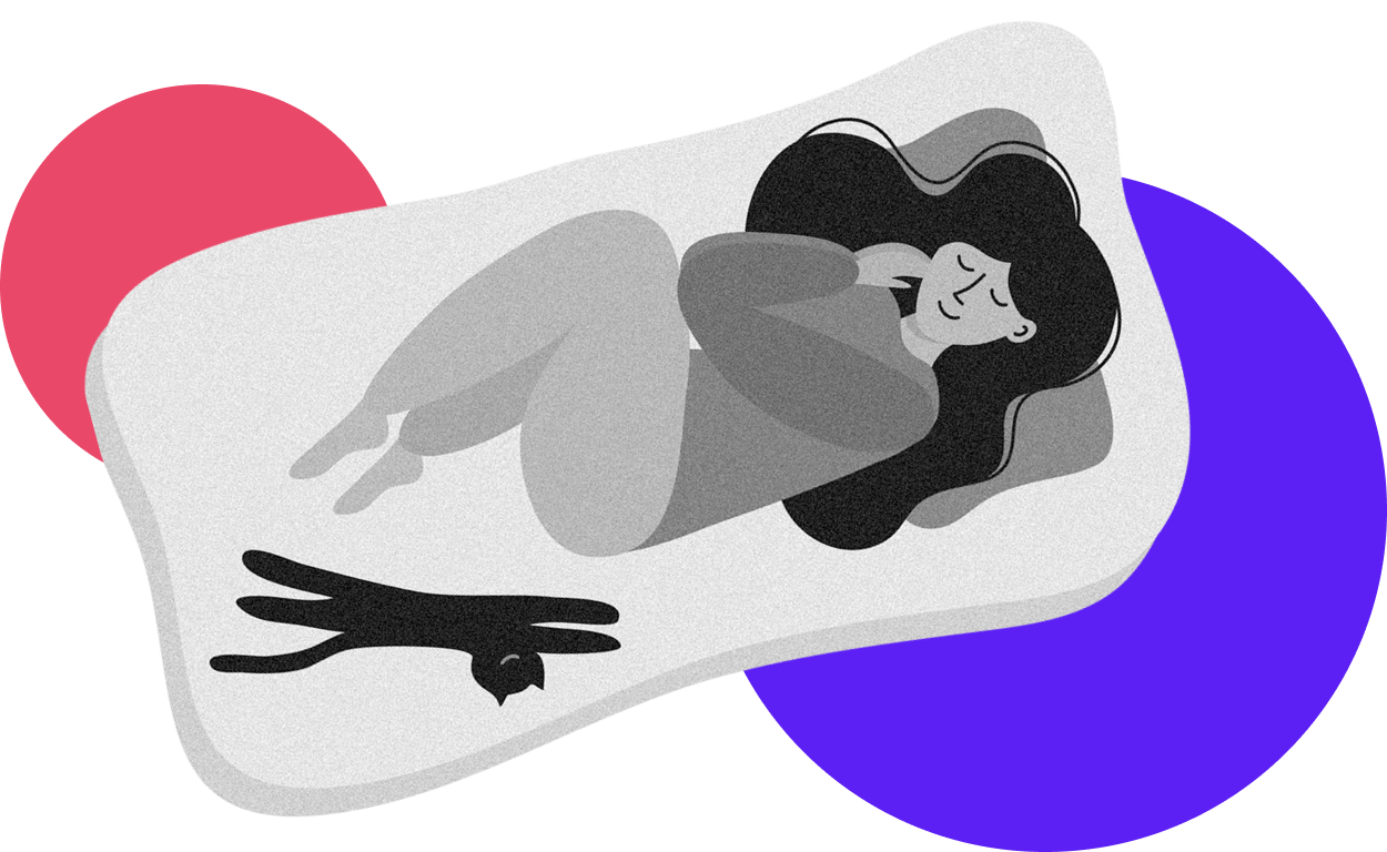 Sleeping woman illustration