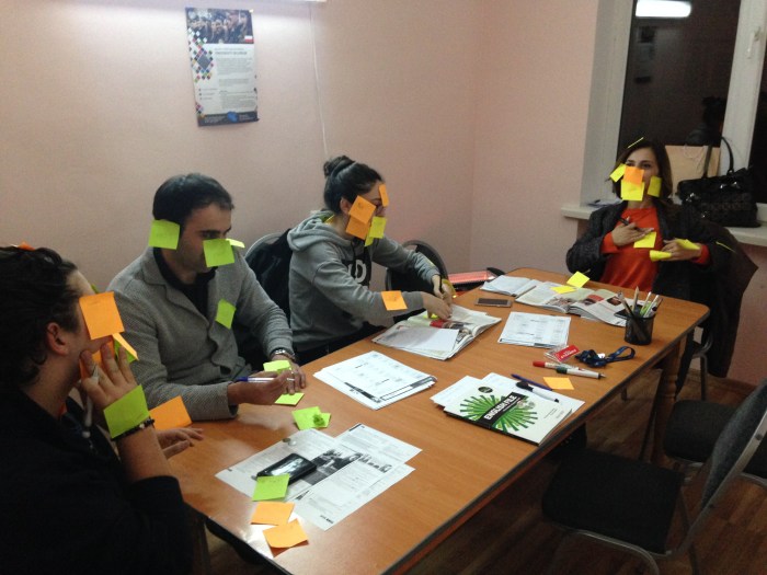 Georgian students learning English in Tbilisi