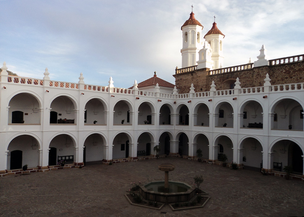 The city of Sucre, Bolivia has many beautiful courtyards and charming places to visit