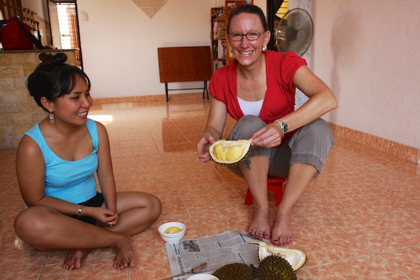 Expat ESL teachers can try exotic, tropical fruits when they are working abroad, teaching English in tropical countries